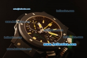 Hublot Big Bang Swiss Valjoux 7750 Automatic PVD Case with Black Dial and Black Rubber Strap
