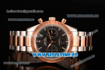 Omega Speedmaster'57 Chrono Clone Omega 9300 Automatic Two Tone Case/Bracelet with Black Dial and Stick Markers (EF)