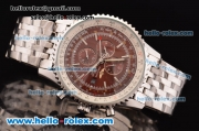 Breitling Navitimer ST17 Automatic with Brown Dial and Silver Stick Marker-SSband