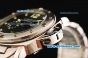 Panerai Pam 199 Luminor Submersible Automatic Movement Steel Case with Black Dial and Steel Strap