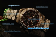 Rolex Daytona II Swiss Valjoux 7750 Automatic PVD Case and Black Dial and Numeral Markers