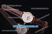 Longines Master Swiss ETA 2824 Automatic Rose Gold Case with White Dial Diamonds Markers and Brown Leather Strap (ZF)