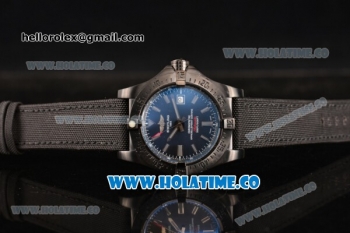 Breitling Avenger II Seawolf Asia 2813 Automatic PVD Case with Black Dial and Grey Stick Markers
