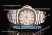 Patek Philippe Nautilus Clone PP Calibre 3120 Automatic Stainless Steel Case/Bracelet with White Dial and Stick Markers (BP)