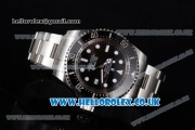 Rolex Sea-Dweller Deepsea Clone Rolex 3135 Automatic Stainless Steel Case/Bracelet with Black Dial and Dot Markers - 1:1 Original