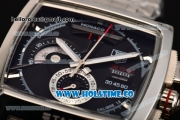 Tag Heuer New Model Monaco Calibre 12 Chronograph Miyota Quartz Movement Silver Case with SS Strap and Black Dial