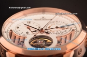 Jaeger-LECoultre Grande Complication Tourbillon Asia ST23 Automatic Rose Gold Case with White Dial and Brown Leather Strap