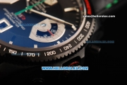 Tag Heuer Carrera Calibre 17 Swiss valjoux 7750 Automatic Movement PVD Case with Black Dial and Black Leather Strap