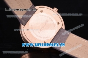 Greyhours Essential Miyota Quartz Rose Gold Case with White Dial Stick Markers and Grey Leather Strap