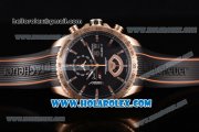 Tag Heuer Grand Carrera Calibre 17 RS3 Miyota Quartz Rose Gold Case with Black Dial Rubber Strap and Stick Markers