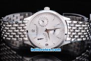 Jaeger-LECoultre Power Reserve Automatic with Full White Dial and Silver Case-SSband