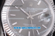 Rolex Day-Date II Swiss ETA 2836 Automatic Stainless Steel Case/Bracelet with Black Dial and Stick Markers (BP)