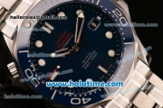 Omega Seamaster Diver 300M Swiss ETA 2824 Automatic Full Steel with Ceramic Bezel and Blue Dial - 1:1 Best Edition (BP)