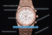 Audemars Piguet Royal Oak Seiko VK64 Quartz Rose Gold Case/Bracelet Silver Dial and Stick Markers (EF)