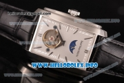 Patek Philippe Gondolo Asia Automatic Steel Case with White Dial Black Leather Strap and Stick Markers