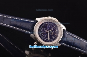 Breitling For Bentley chronograph Quartz Movement with Leather Strap and Blue Dial