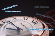 Cartier Ballon bleu de Swiss Quartz Rose Gold Case with Diamond Bezel and White Dial