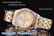 Breitling Chronomat Evolution 36mm Chronograph Miyota OS10 Quartz Two Tone Case/Strap with White Dial