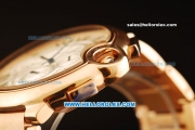 Cartier Ballon Bleu de Cartier Chronograph Miyota Quartz Movement Full Rose Gold with Silver Dial