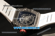 Richard Mille RM35-02 Carbon Fiber With Miyota 9015 Movement 1:1 Clone White Rubber