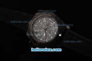 Breitling Avenger Chronograph Miyota Quartz Movement PVD Case with Black Dial-Black Rubber Strap