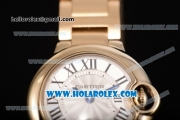 Cartier Ballon Bleu De Small Swiss Quartz Yellow Gold Case/Bracelet with Silver Dial and Black Roman Numeral Markers