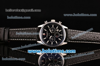 Jorg Gray Obama Limited Edition 6500 Chrono Miyota OS20 Quartz Steel Case with Black Leather Strap and Black Dial