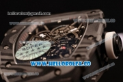 Richard Mille RM 055 Miyota 9015 Automatic Carbon Fiber Case with Skeleton Dial and White Nylon/Leather Strap