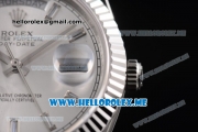 Rolex Day-Date Swiss ETA 2836 Automatic Stainless Steel Case/Bracelet with Silver Dial and Stick Markers (BP)