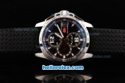 Chopard Mille Miglia GMT 2005 Swiss Valjoux 7750 Chronograph Movement Black Dial with Silver Stick Marker and Rubber Strap