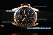 Chopard Classic Racing Singapore GP Chronograph Quartz Movement Rose Gold Case with Black Dial and Black Rubber Strap