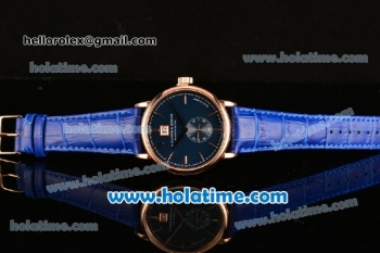 A.Lange&Sohne Saxonia Miyota Quartz Rose Gold Case with Stick Markers and Blue Dial