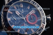 Ulysse Nardin Maxi Marine Diver Miyota OS20 Quartz Steel Case with Blue Dial and Blue Rubber Strap Stick Markers