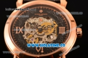 Vacheron Constantin Malte Asia Automatic Rose Gold Case with Black Skeleton Dial and Roman Numeral Markers