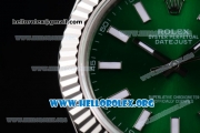 Rolex Datejust II Clone Rolex 3135 Automatic Stainless Steel Case/Bracelet with Green Dial and Stick Markers