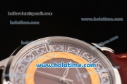 Vacheron Constantin Metiers D Art Miyota OS2035 Quartz Steel Case with Roman Numeral Markers and Brown Dial