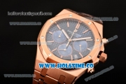 Audemars Piguet Royal Oak 41MM Chrono Miyota Quartz Full Rose Gold with Blue Dial and White Stick Markers