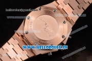 Audemars Piguet Royal Oak Offshore Seiko VK67 Quartz Rose Gold Case/Bracelet with Black Dial and Arabic Numeral Markers