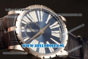 Roger Dubuis Excalibur Clone Roger Dubuis RD830 Automatic Steel Case with Blue Dial Stick Markers and Black Genuine Leather
