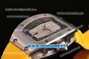 Richard Mille RM007 Miyota 6T51 Automatic Steel Case with Diamonds Dial and Yellow Rubber Strap