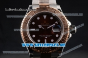 Rolex Yacht-Master 40 Clone Rolex 3135 Automatic Two Tone Case/Bracelet with Brown Dial and Dot Markers (BP)