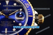 Rolex Submariner Clone Rolex 3135 Automatic Two Tone Case/Bracelet with Blue Dial and Dot Markers (BP)