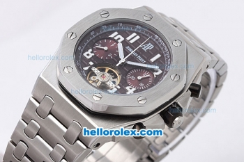 Audemars Piguet Royal Oak Alinghi Tourbillon Automatic with Brown Dial and White Marking-SS Strap