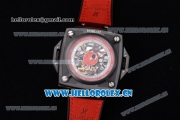 Hublot Masterpiece MP 08 Antikythera Sunmoon Asia 2813 Automatic PVD Case Skeleton Dial Red Leather Strap and White Markers