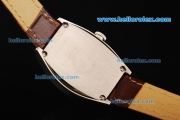 Longines Evidenza Quartz Movement Steel Case with White Dial and Brown Leather Strap