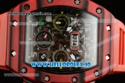 Richard Mille RM 11-03 Swiss Valjoux 7750 Automatic Ceramic Case Black Dial With Arabic Numeral Markers Red Rubber Strap