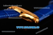 Rolex Cellini Time Asia 2813 Automatic Yellow Gold Case White Dial Blue Leather Strap and Stick/Roman Numeral Markers