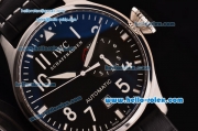 IWC Big Pilot ST25 Automatic Steel Case with Black Dial Numeral Markers and Black Leather Strap