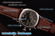 Panerai Radiomir Chrono Venus 75-CHG Automatic Steel Case with Black Dial and Brown Leather Strap - 1:1 Original