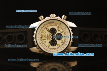 Breitling Chronospace Chronograph Quartz Steel Case with White Dial and Black Rubber Strap